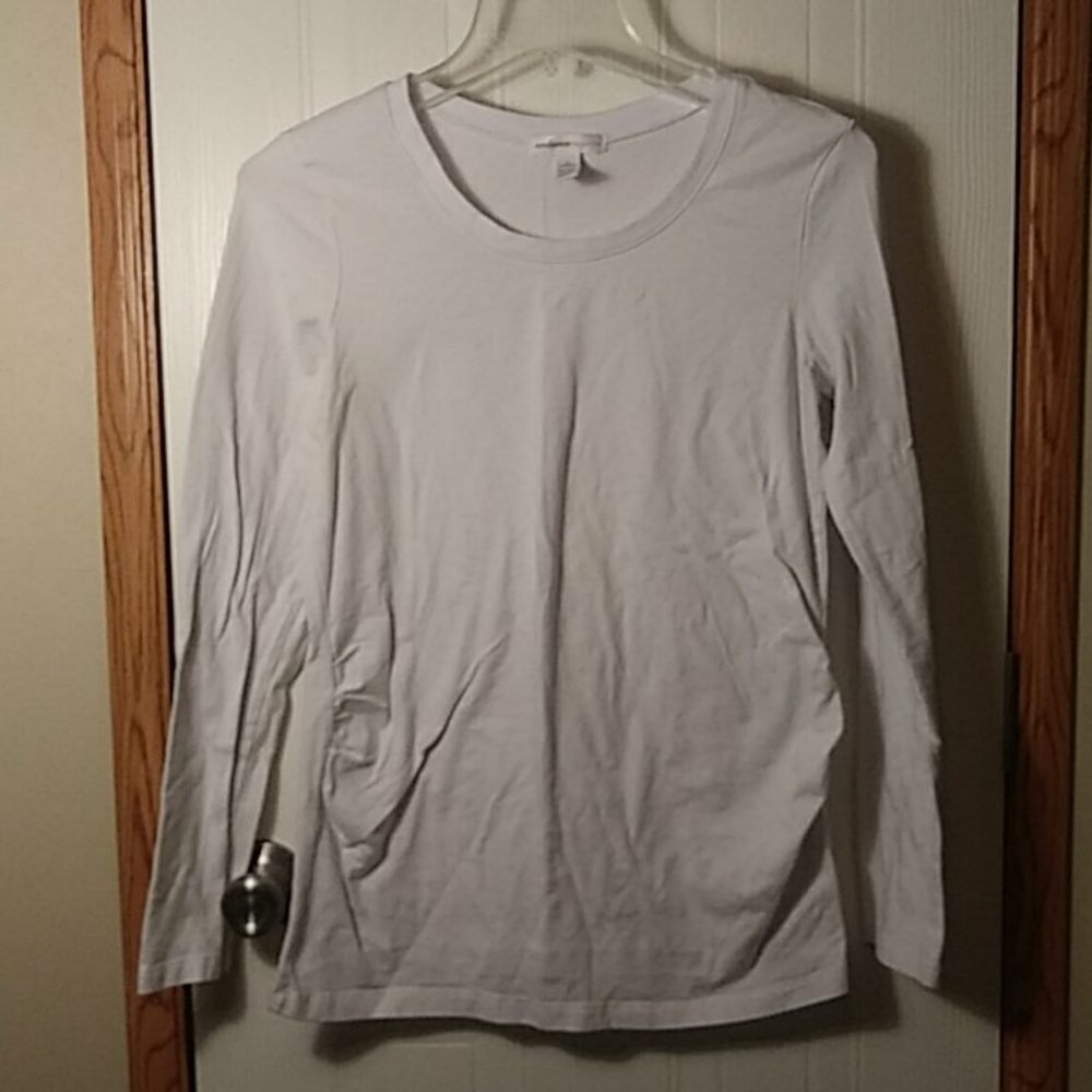 White maternity long sleeve